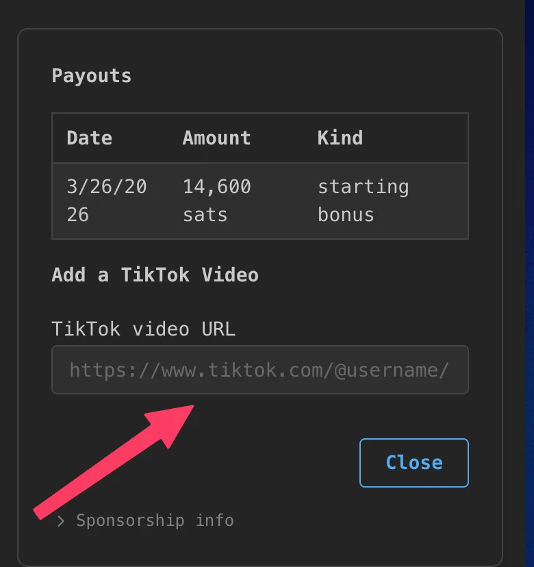 Add a TikTok video URL